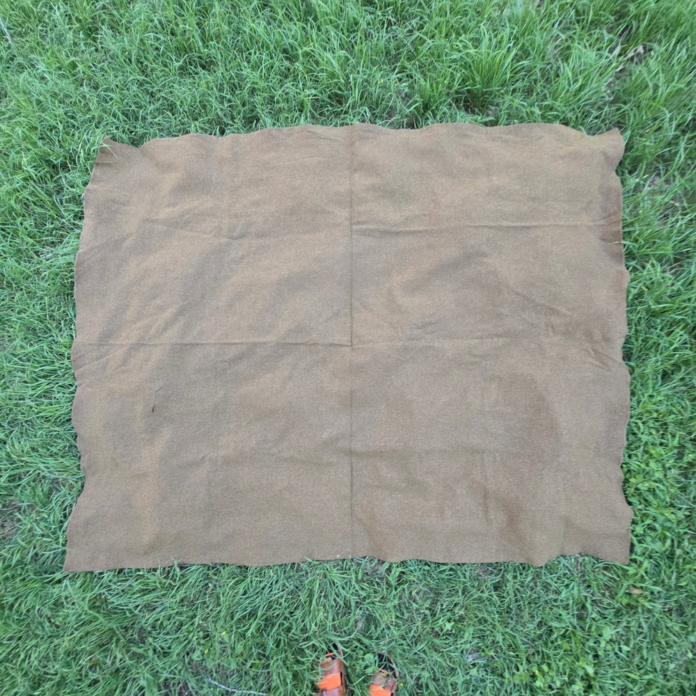 VTG US Military M-1951 Wool Blanket Single Twin Olive Drab Vietnam Era 62x78 USA - Picture 2 of 7